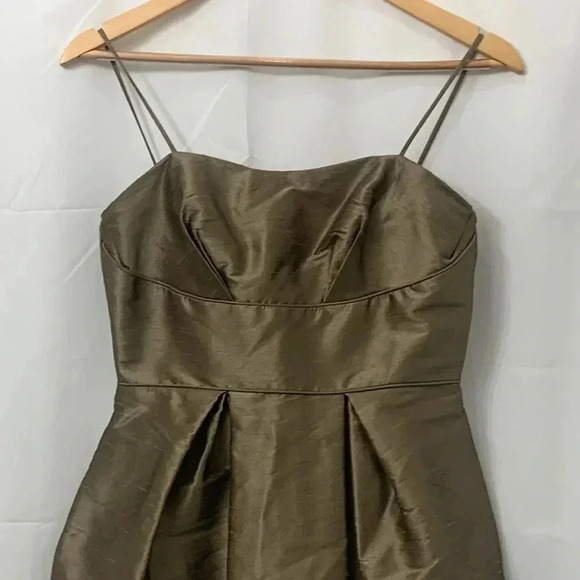 Women’s Jim HJelm Occasions Spaghetti Strap Dress Size 8 Metallic Brown EUC - Picture 2 of 8